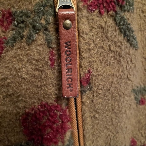 John Rich & Bros Woolrich Brown Floral Full Zipper Vest Women's Medium - Picture 3 of 6